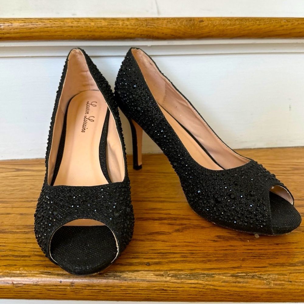Lauren Lorraine black rhinestone pumps size 11